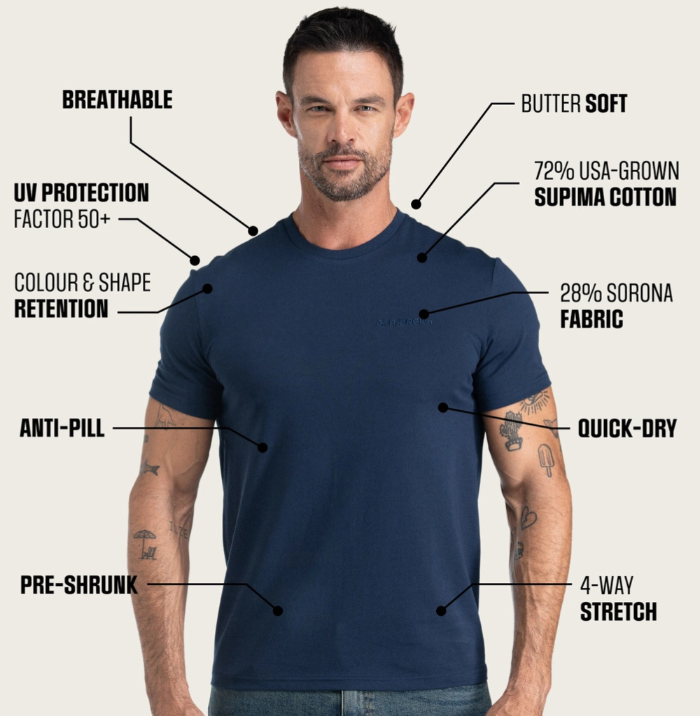 BÆRSkin Sorona Short Sleeve T-Shirt Navy