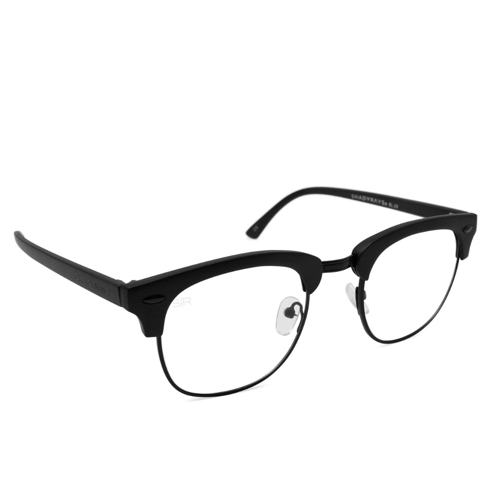 Shady Rays Oakmont Black Browline Clear Glasses