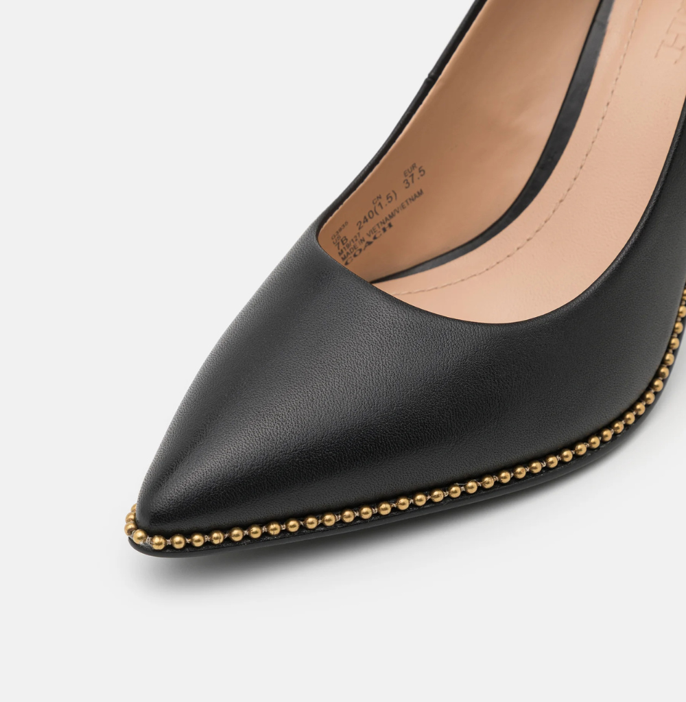 Coach Waverly Beadchain Pump Studded Pointed Heels