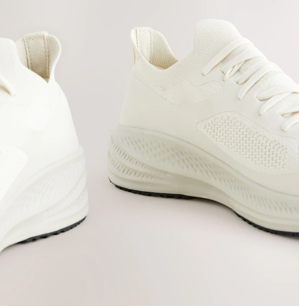 Next Cream Knitted Trainers