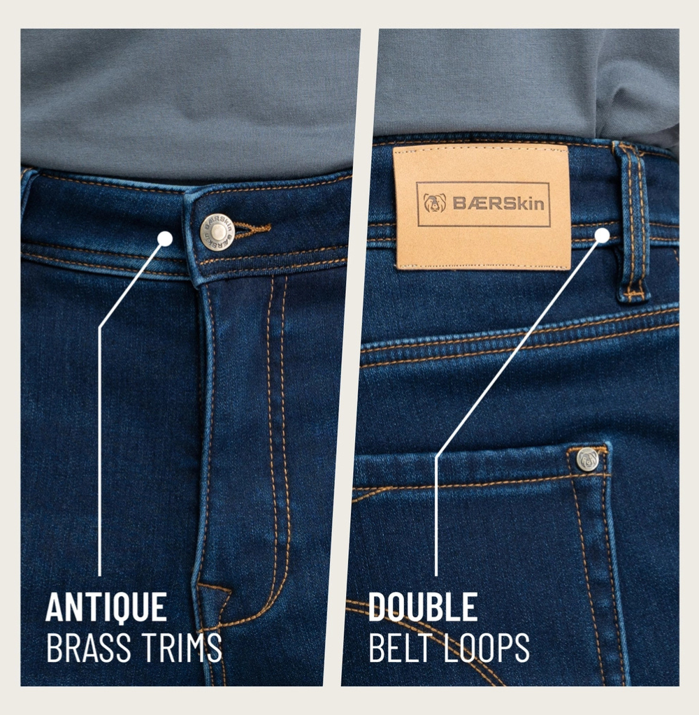 BÆRSkin Fleece-Lined Blue Jeans