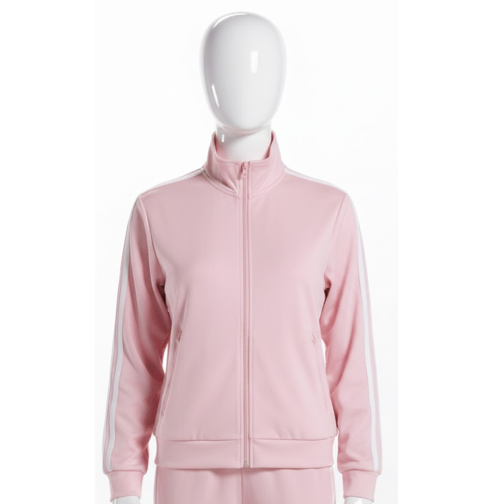 Balera Stripe Sleeve Track Jacket Pink