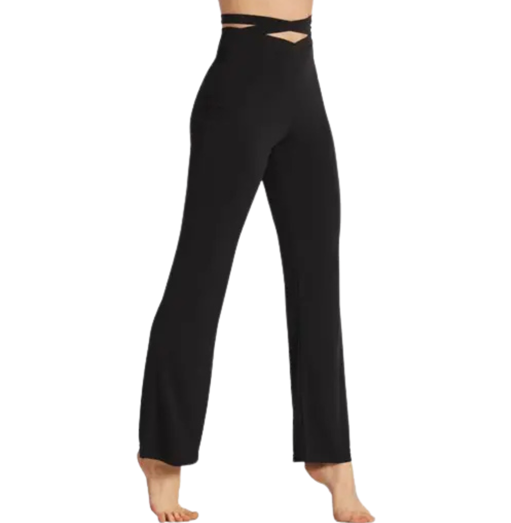 Balera Strappy Waist Flare Pants Black