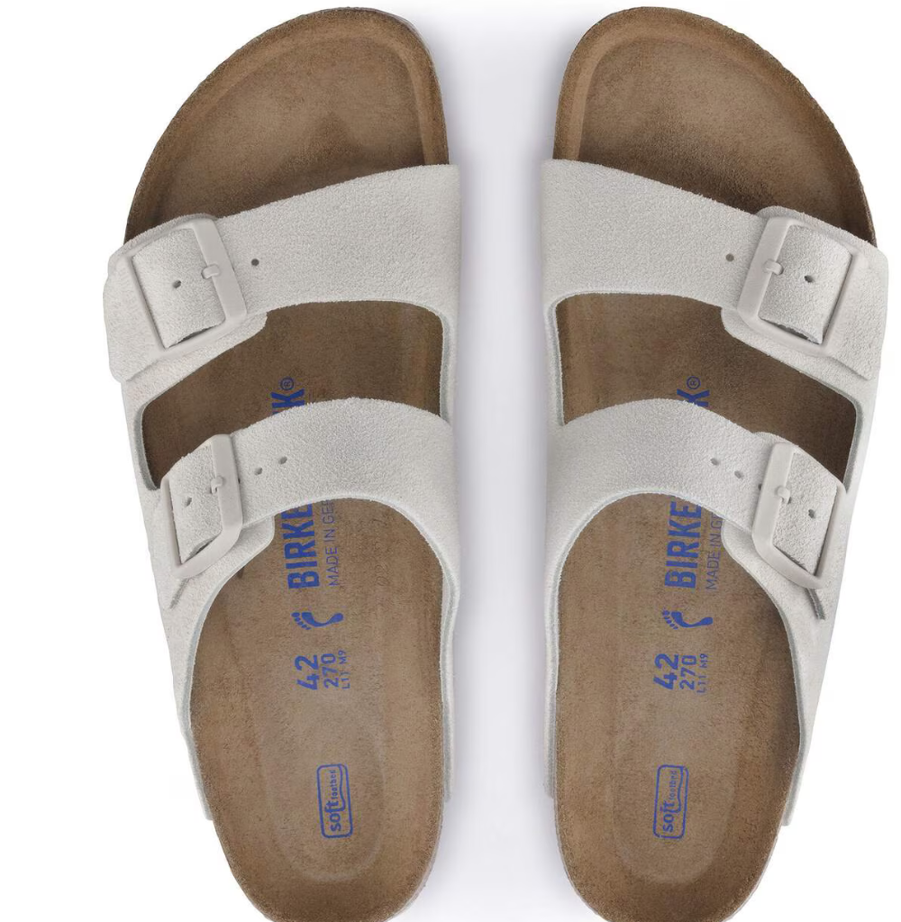Arizona Birkenstock Modern Suede Antique White