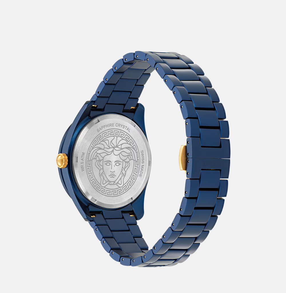 VERSACE V-DOME WATCH BLUE