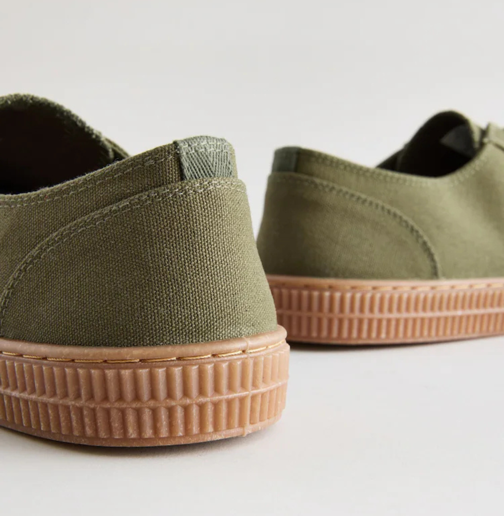 Next Green Canvas Trainers Shoes
