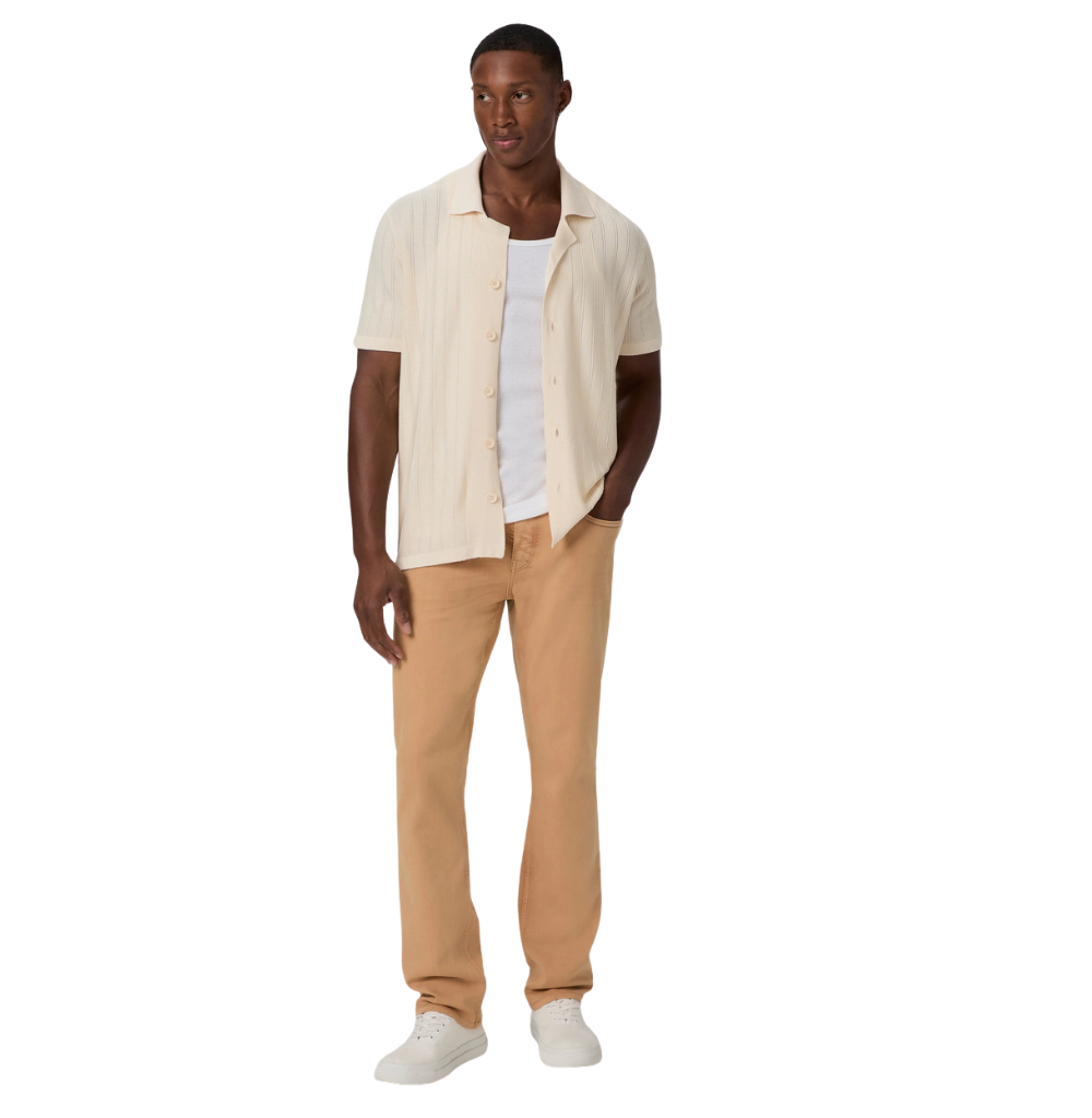 Paige Transcend Federal Vintage Peach Slim Fuzz Straight Jean
