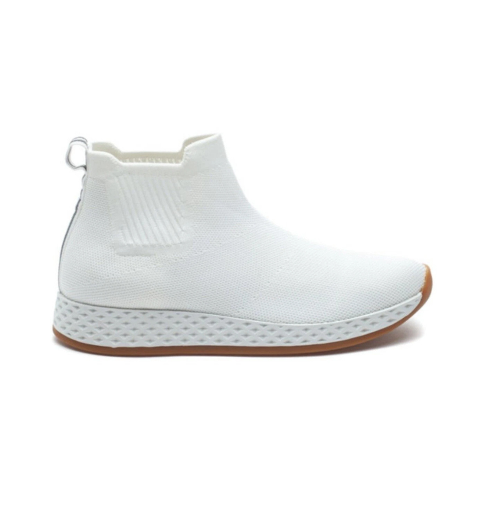 J/Slides Teddy White Knit Slip on Sneaker