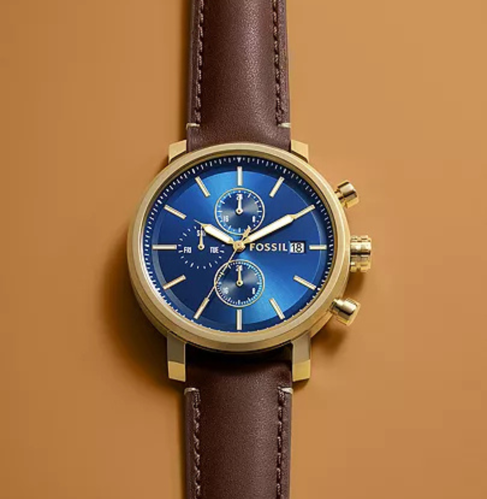 Fossil Rhett Multifunction Brown LiteHide™ Leather Watch