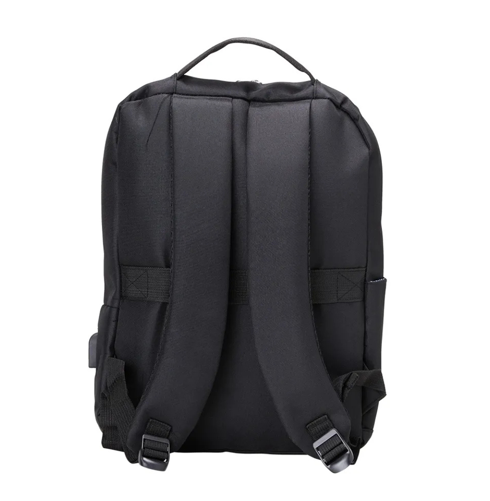 Austin Canvas Backpack with Laptop Compartment - Black