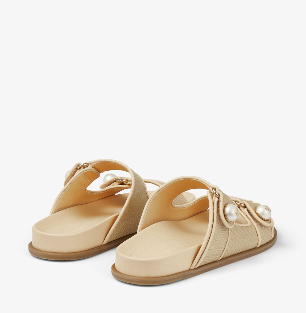 Jimmy Choo Fayence Sandal Natural Raffia and Leather Sandals