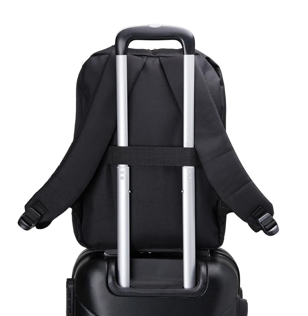 Austin Canvas Backpack with Laptop Compartment - Black