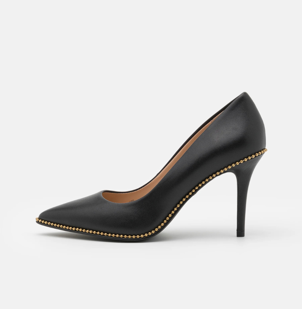 Coach Waverly Beadchain Pump Studded Pointed Heels
