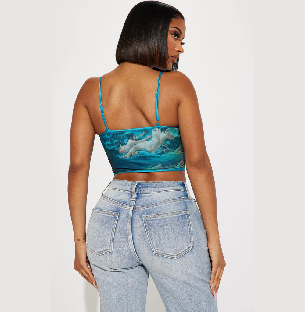 Fashion Nova Ever After Corset Top - Blue/combo