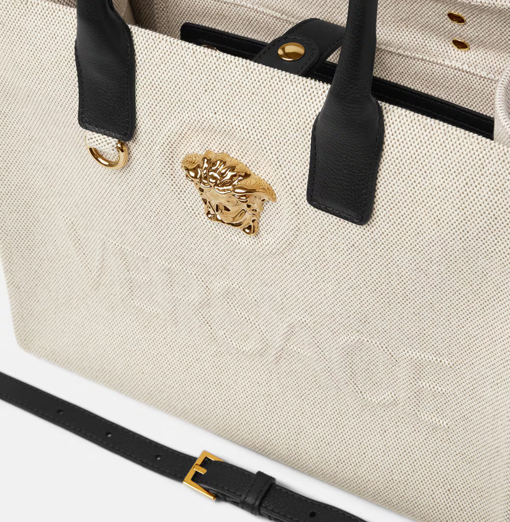 Versace La Medusa Small Canvas Tote Bag