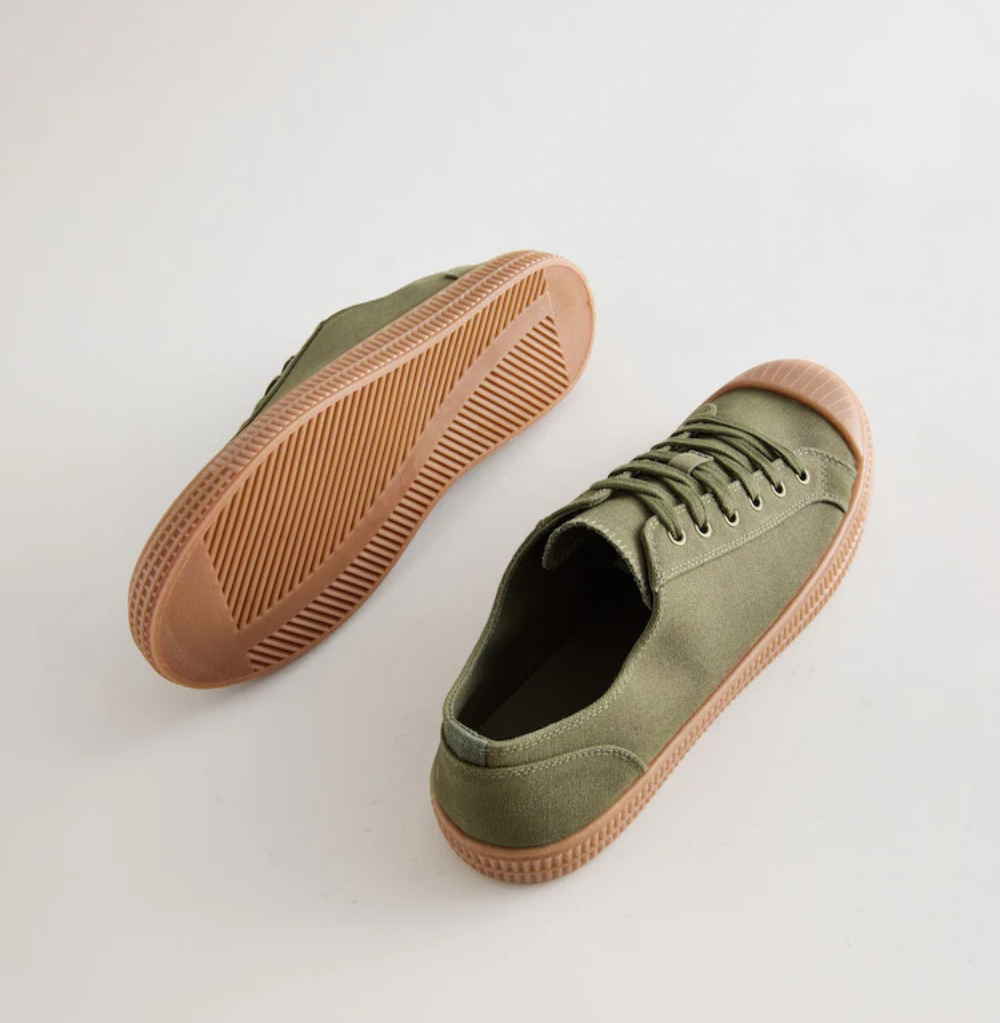 Next Green Canvas Trainers Shoes