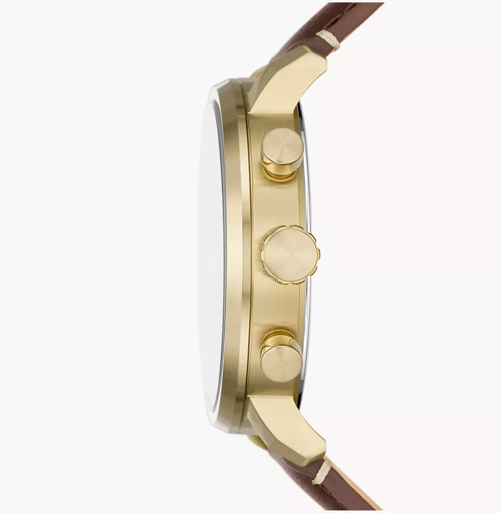 Fossil Rhett Multifunction Brown LiteHide™ Leather Watch