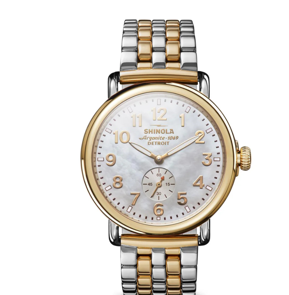 Shinola Detroit Watch, White and Yellow