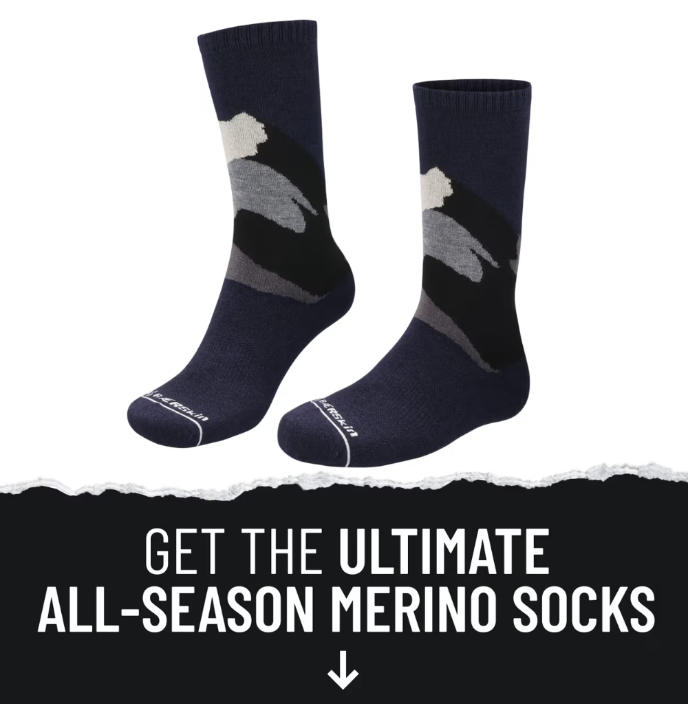 BÆRSkin Merino Wool Design Long Crew Socks