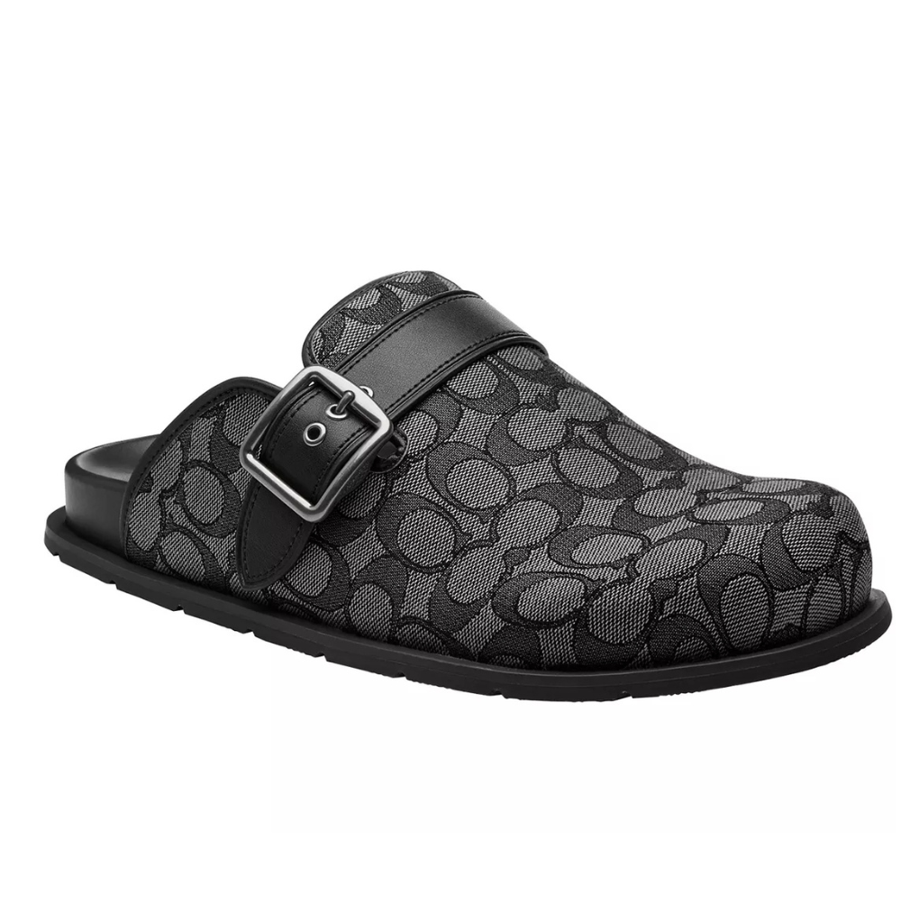 Coach Buckle Clog In Signature Jacquard
