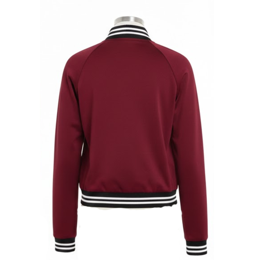 Balera Varsity Bomber Jacket, Black Cherry