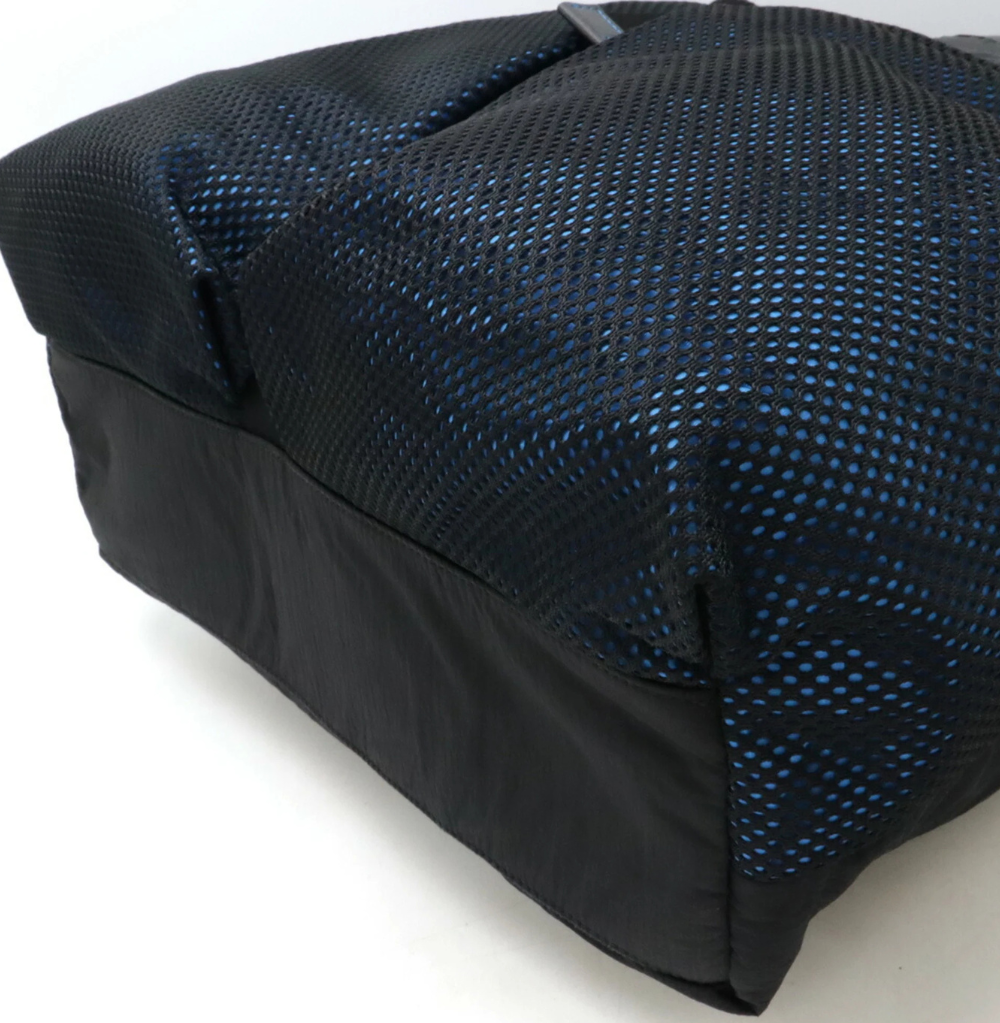 BOTTEGA VENETA Tote bag Shoulder Nylon Leather Black Blue