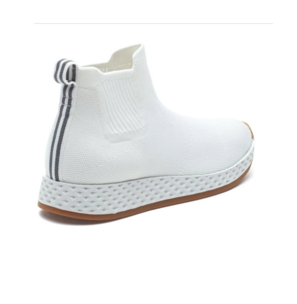J/Slides Teddy White Knit Slip on Sneaker