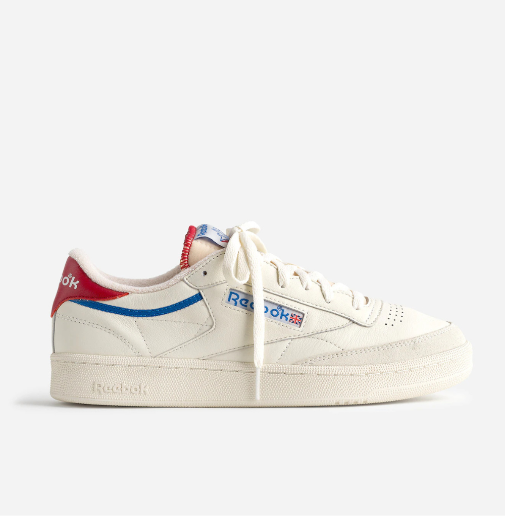 Madewell x Reebok® Club C 85 Chalk Optimum Blue Flash Red Sneakers