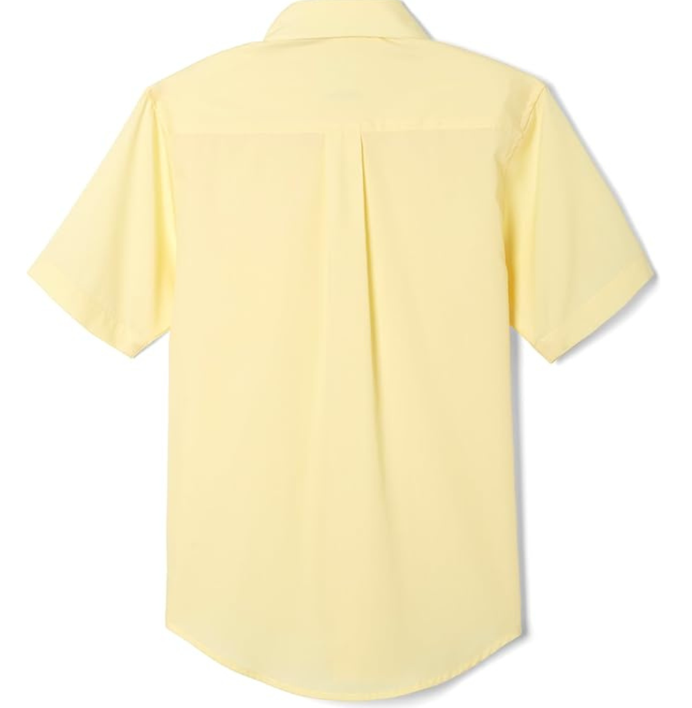 French Toast Men Short Sleeve Oxford Shirt Light Yellow