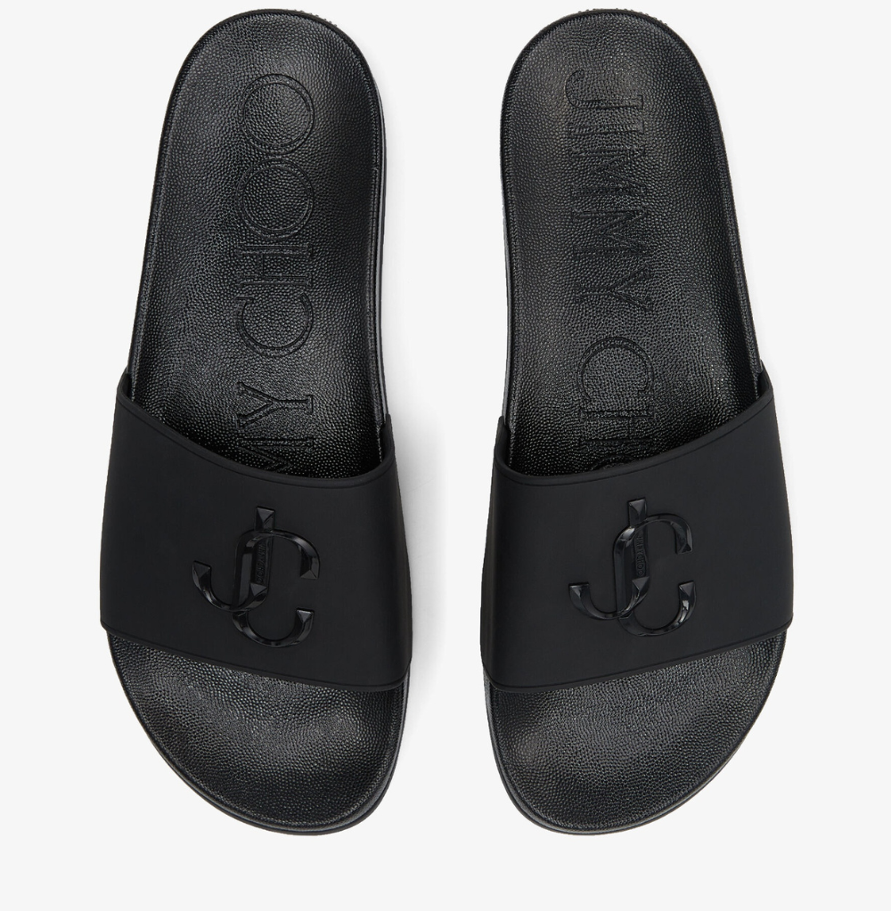 Jimmy Choo Port/M Black JC Logo Rubber