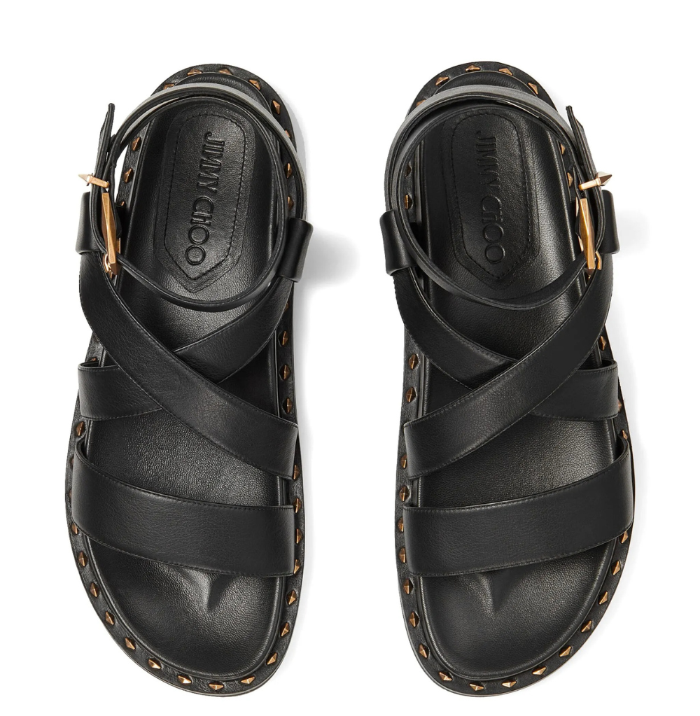 Jimmy Choo Blaise Leather Sandals Black