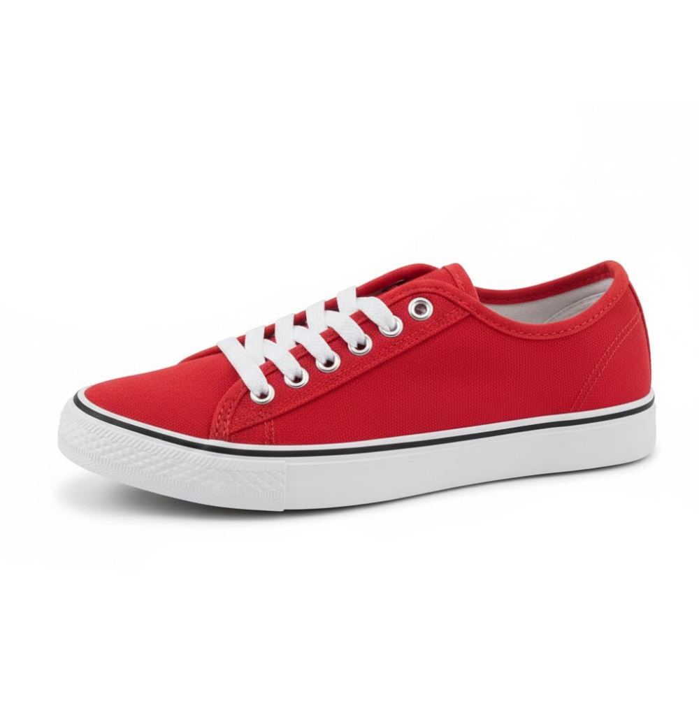 Balera Unisex Low-Top Canvas Sneakers Red