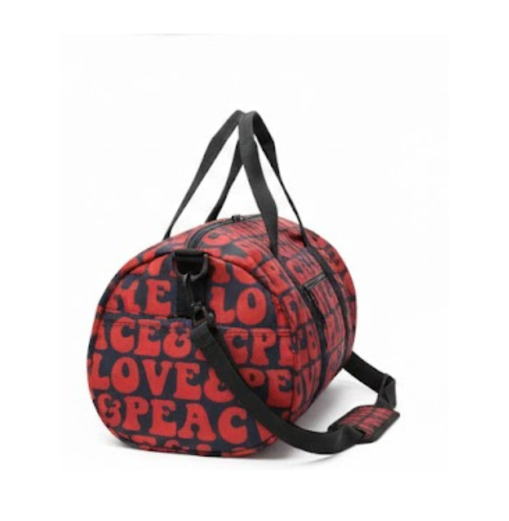 Wesc Hemi Love & Peace Unisex Sport Bag Red & Black