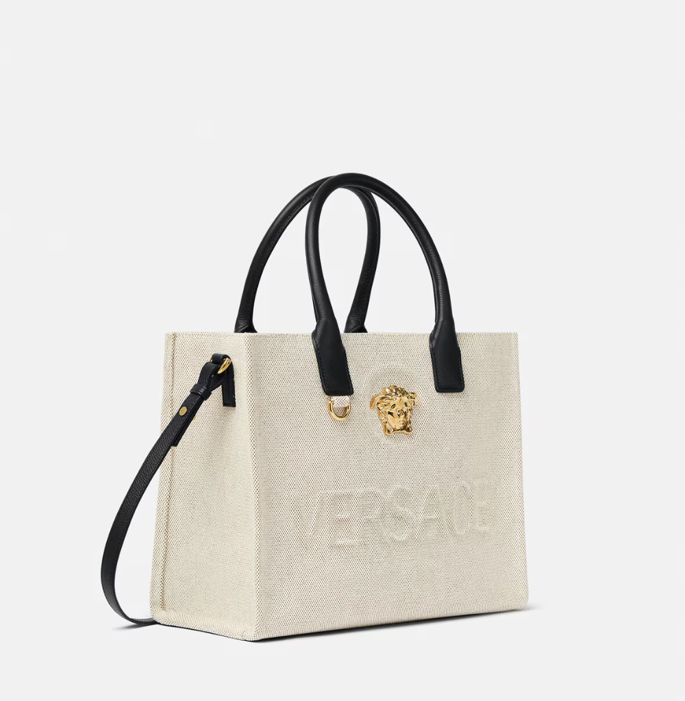 Versace La Medusa Small Canvas Tote Bag