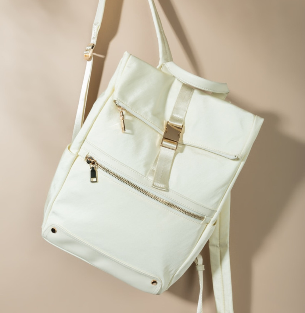 Francesca's Wendi Nylon Buckle Flap Backpack