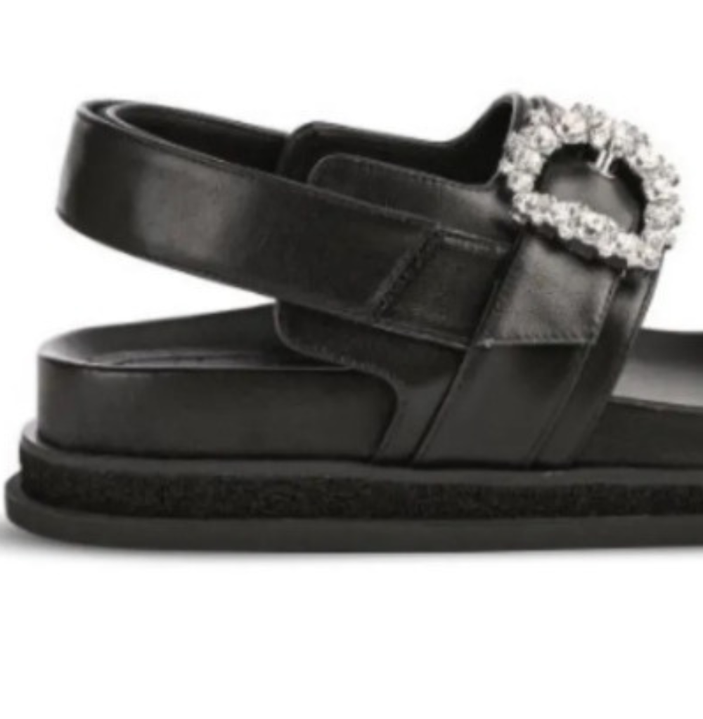 Jimmy Choo Cheri Lug Crystal Sandals Black