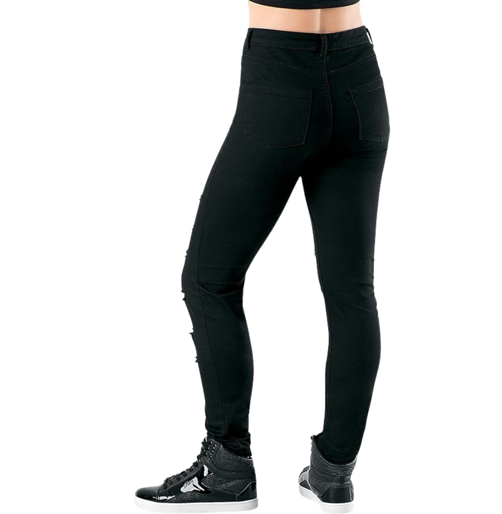 Balera Slashed Skinny Jeans Black