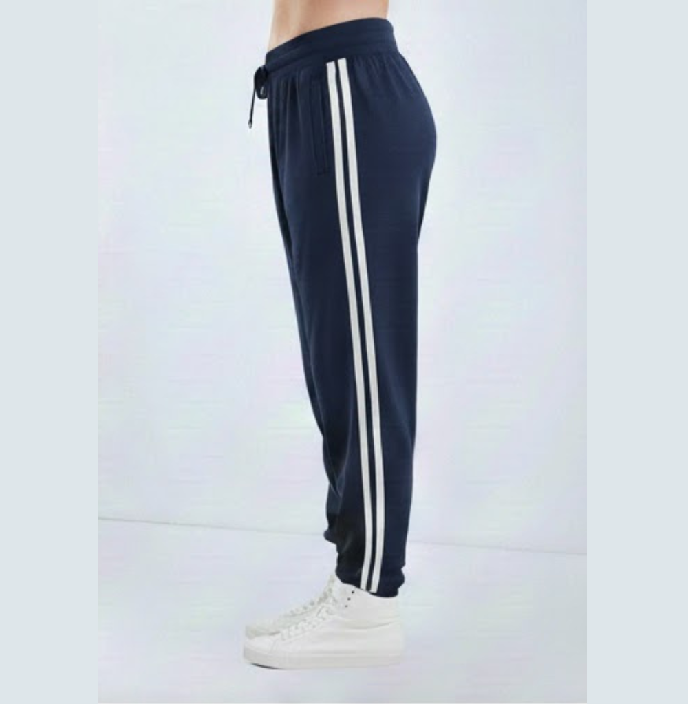 Balera Side Stripe Track Pants, Navy