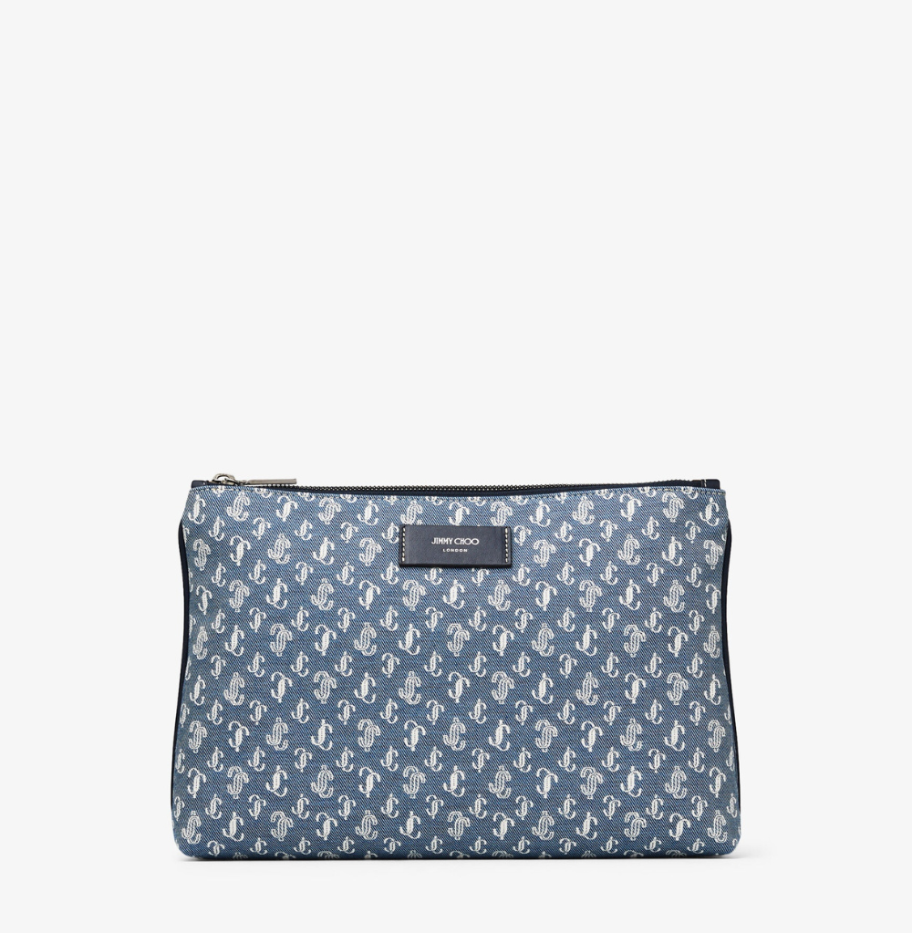 Jimmy Choo Kimi-NI Denim JC Monogram Crossbody Bag