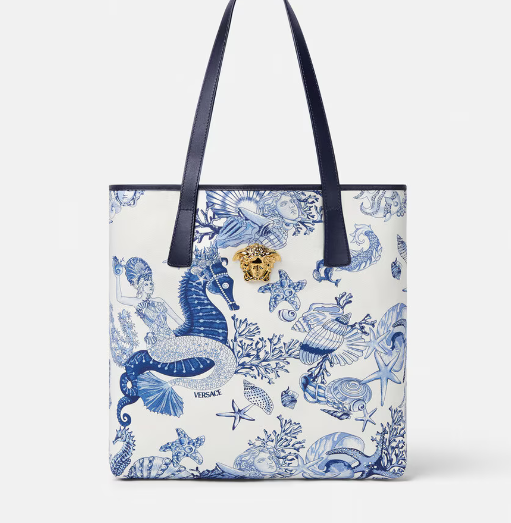VERSACE CORAL THEATRE LA MEDUSA CANVAS TOTE BAG