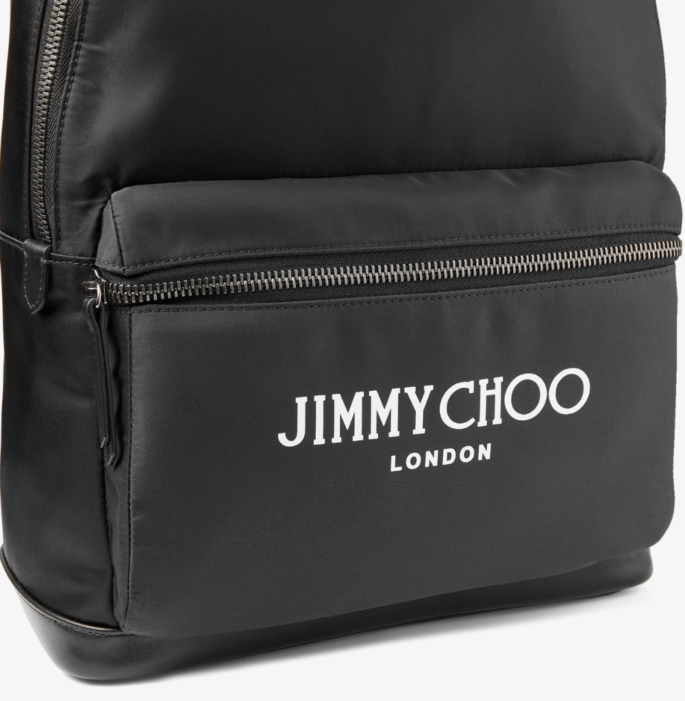 Jimmy Choo Wilmer Nylon W/Jimmy Black Backpack