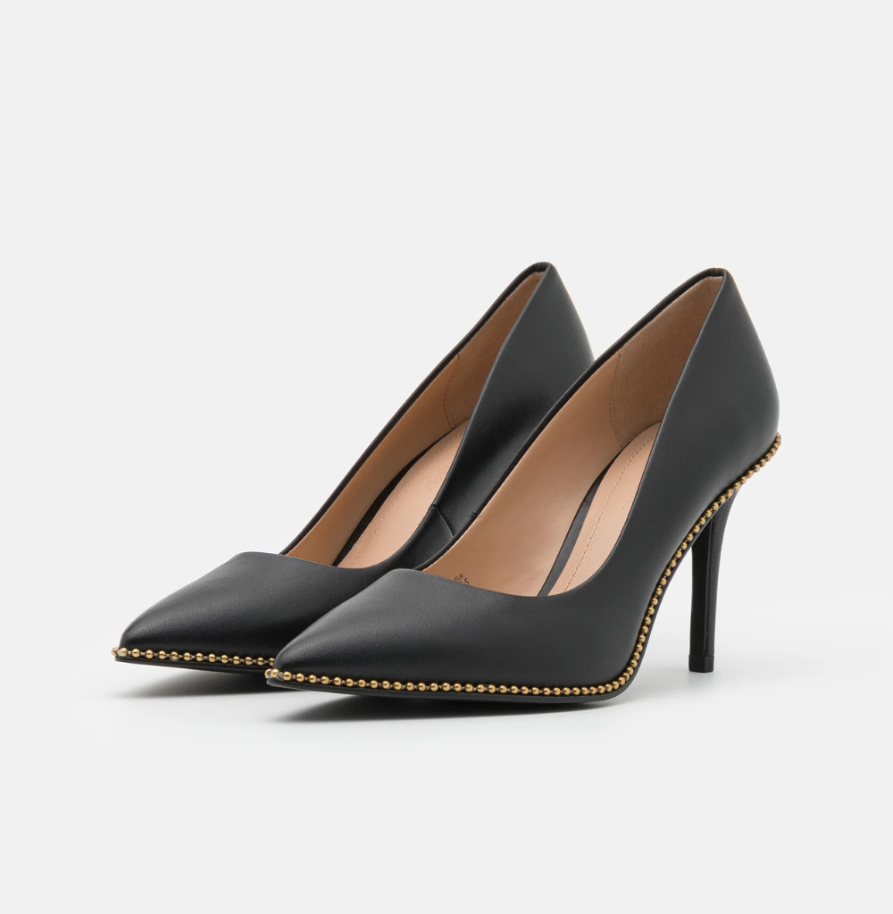 Coach Waverly Beadchain Pump Studded Pointed Heels