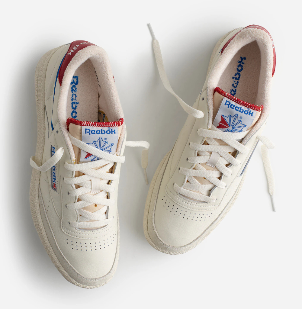 Madewell x Reebok® Club C 85 Chalk Optimum Blue Flash Red Sneakers