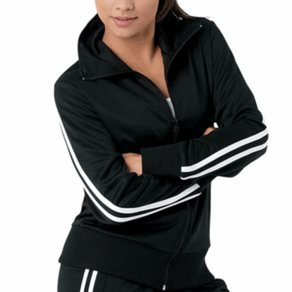 Balera Stripe Sleeve Track Jacket, Black