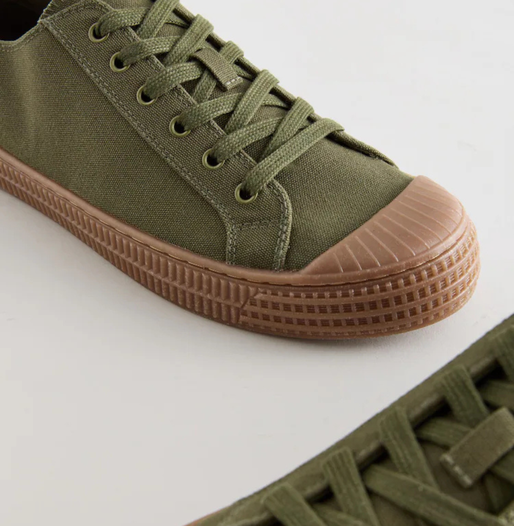 Next Green Canvas Trainers Shoes