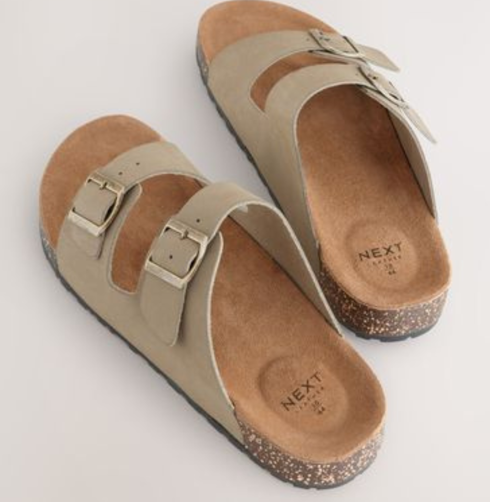 Next Leather Two Buckle Sandals