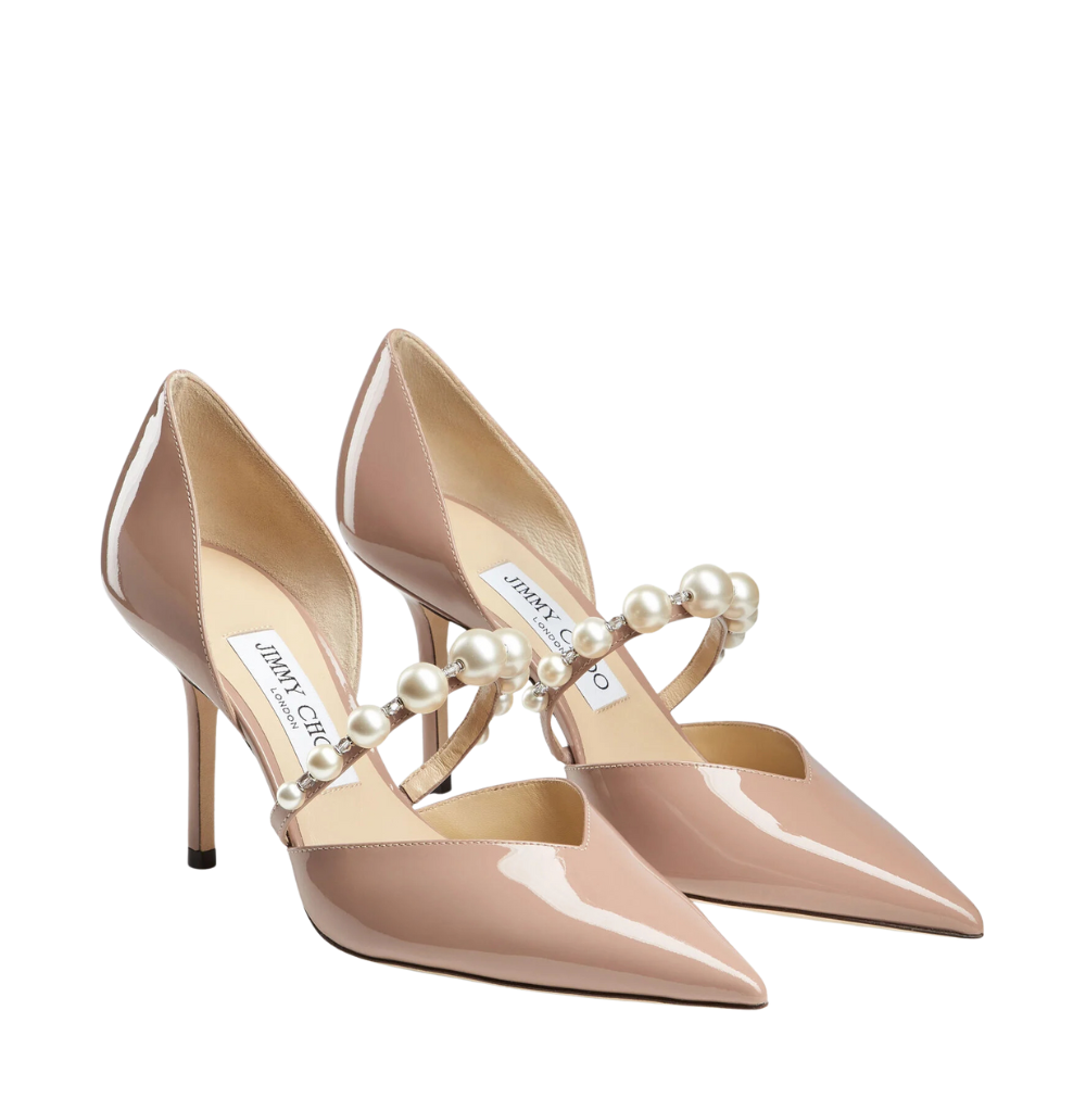 Jimmy Choo Aurelie 85 Ballet Pink/White