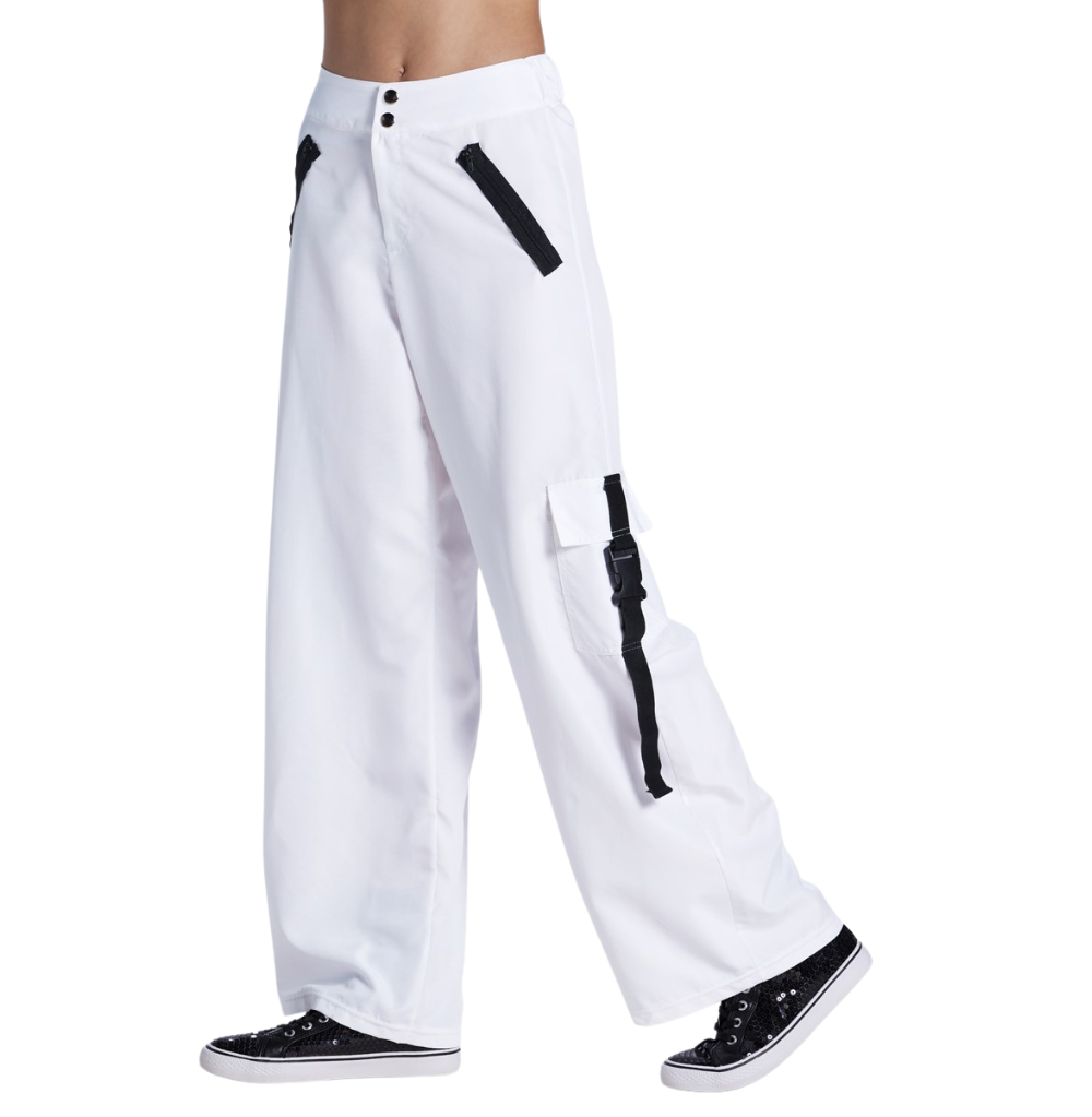 Balera Buckle Strap Cargo Pants White