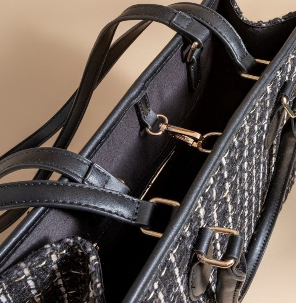 Francesca's Aubrey Tweed Tote Bag