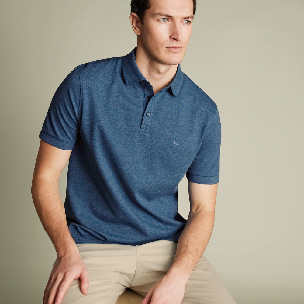 Charles Tyrwhitt Pique Polo - Indigo Marl